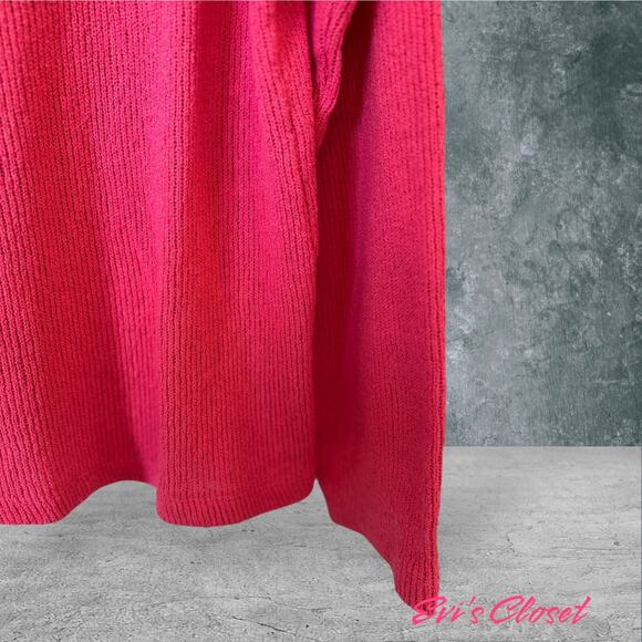 Zara Sweater Pink Boxy/Loose Fit V-Cut-Out Long Sleeve Size L - Picture 5 of 9